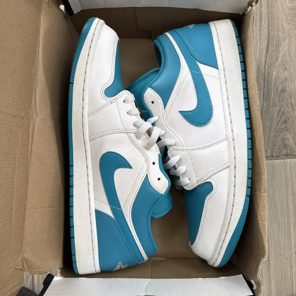 Size 13 Air Jordan 1 Low Aquatone Teal 553558-174 og box